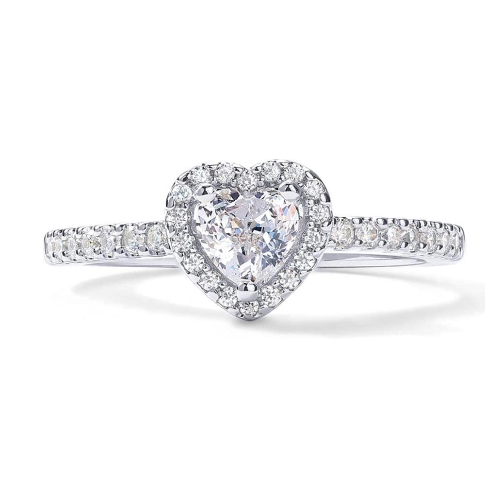White Gold Heart Ring